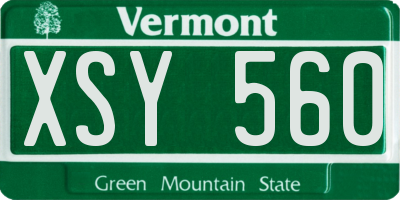VT license plate XSY560