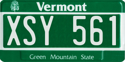 VT license plate XSY561