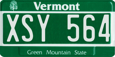 VT license plate XSY564