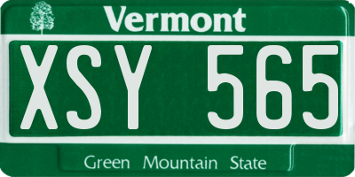 VT license plate XSY565
