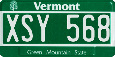 VT license plate XSY568