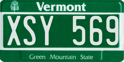 VT license plate XSY569
