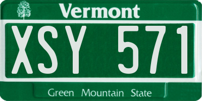 VT license plate XSY571