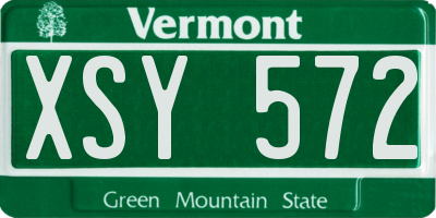 VT license plate XSY572