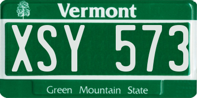 VT license plate XSY573