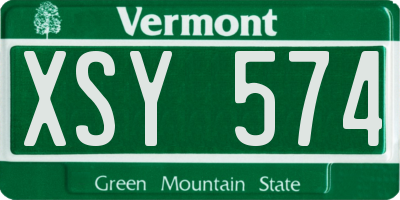 VT license plate XSY574