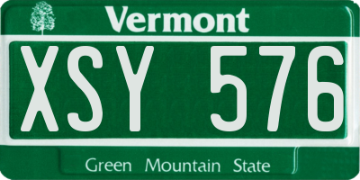 VT license plate XSY576