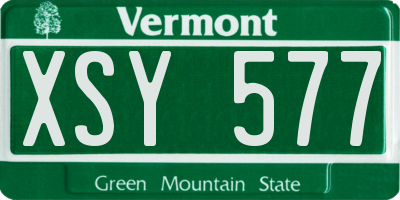 VT license plate XSY577