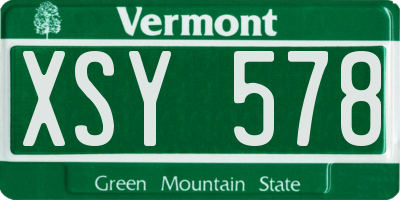 VT license plate XSY578