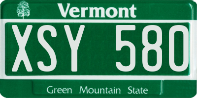 VT license plate XSY580