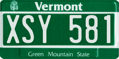 VT license plate XSY581