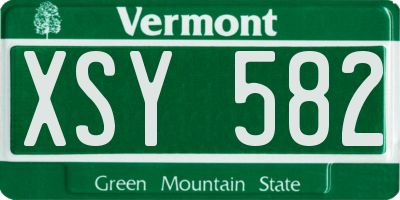 VT license plate XSY582