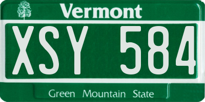 VT license plate XSY584