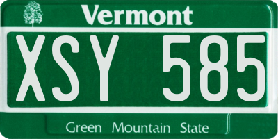 VT license plate XSY585