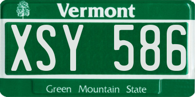 VT license plate XSY586