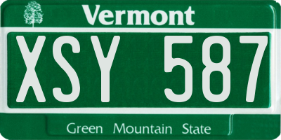 VT license plate XSY587