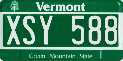 VT license plate XSY588