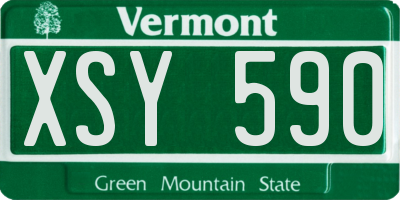 VT license plate XSY590