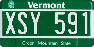 VT license plate XSY591