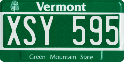 VT license plate XSY595
