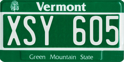 VT license plate XSY605