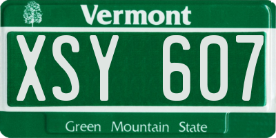 VT license plate XSY607