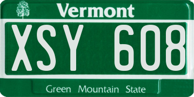 VT license plate XSY608