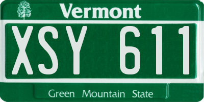 VT license plate XSY611