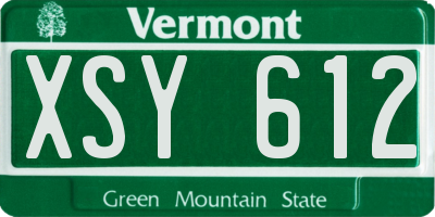 VT license plate XSY612