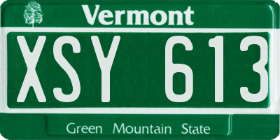 VT license plate XSY613