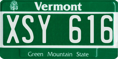 VT license plate XSY616