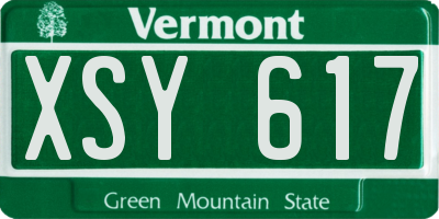 VT license plate XSY617