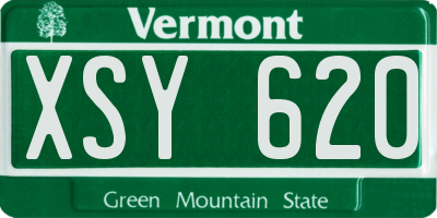 VT license plate XSY620