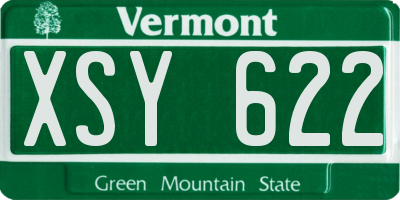 VT license plate XSY622