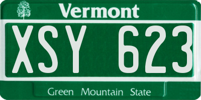 VT license plate XSY623