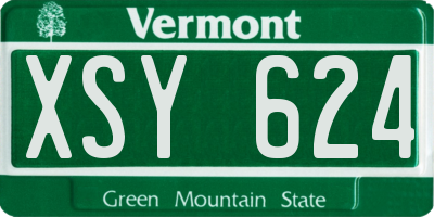 VT license plate XSY624