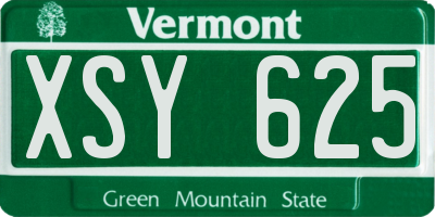 VT license plate XSY625
