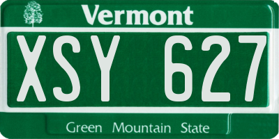 VT license plate XSY627