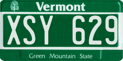 VT license plate XSY629