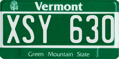 VT license plate XSY630