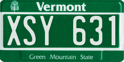 VT license plate XSY631