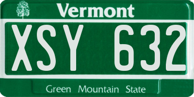 VT license plate XSY632