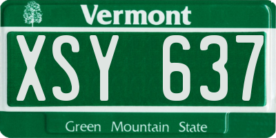 VT license plate XSY637