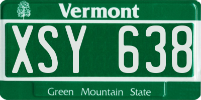 VT license plate XSY638