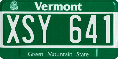 VT license plate XSY641