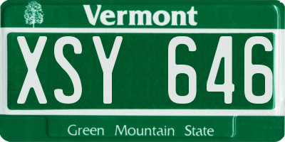 VT license plate XSY646