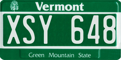 VT license plate XSY648