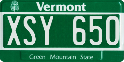 VT license plate XSY650