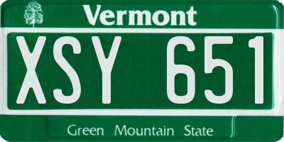 VT license plate XSY651