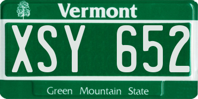 VT license plate XSY652